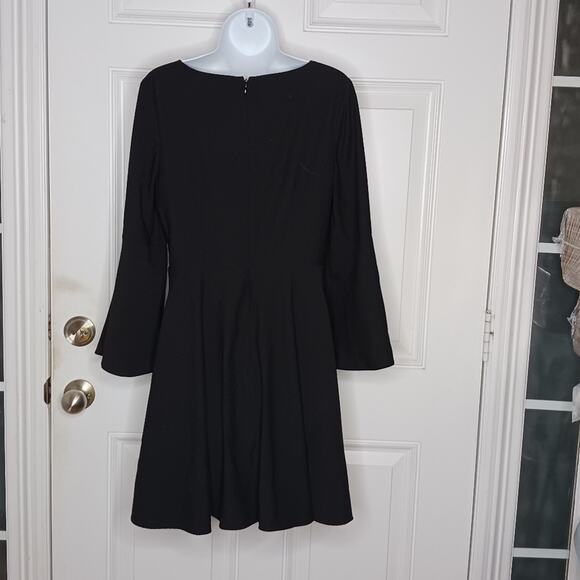 Halston Ponte Fit and Flare Bell Sleeve Dress NWOT - Picture 4 of 12